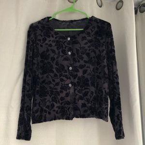 Velvet cutout cardigan